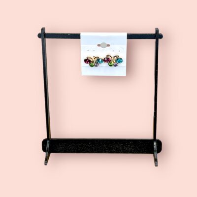 Aretes de Piedras Multicolores con Diseño de Mariposa