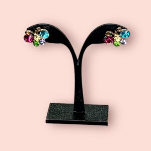 Aretes de Piedras Multicolores con Diseño de Mariposa