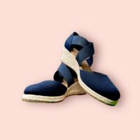 Alpargatas de Cuña Azul Marino para Mujer - Imagen 2