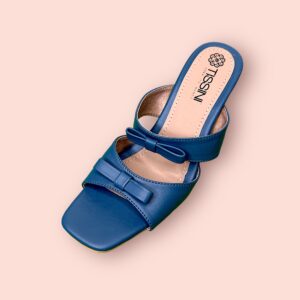 Sandalias de Tacón Bajo Azules para Mujer - Elegancia y Comodidad