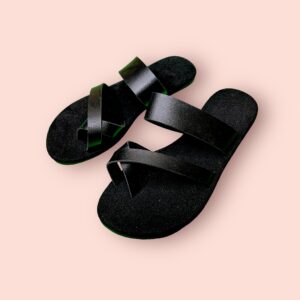 Sandalias Negras de Doble Tira - Comodidad y Estilo Casual