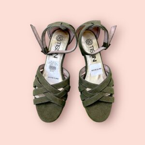 Sandalias de Tacón Grueso en Color Verde