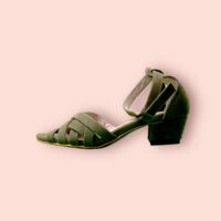 Sandalias de Tacón Grueso en Color Verde - Imagen 2
