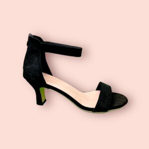 Sandalias de Tacón Medio con Correa Ajustable en Negro