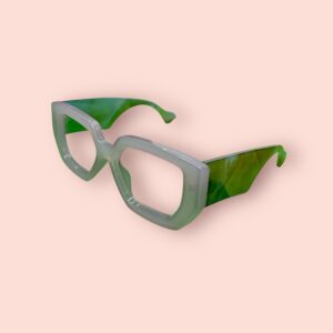 Gafas de Montura Hexagonal Verde y Patillas Anchas