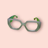 Gafas de Montura Hexagonal Verde y Patillas Anchas - Imagen 2