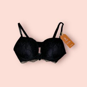 Sujetador de Encaje Negro Rosmery Novedades