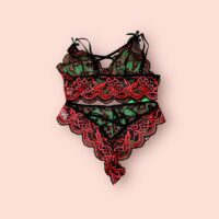Conjunto de Lencería Negro y Rojo de Encaje - Rosmery Novedades - Imagen 2