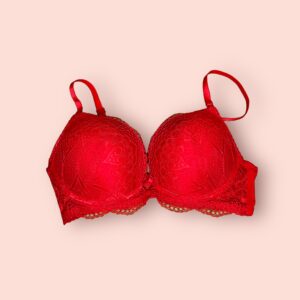 Sostén de Encaje Rojo con Push-Up