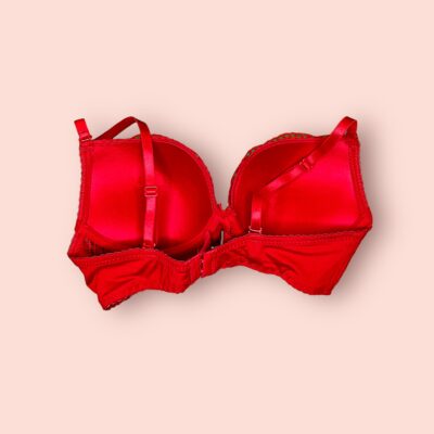 Sostén de Encaje Rojo con Push-Up