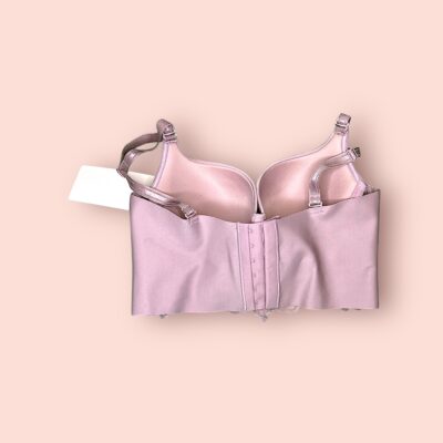 Sostén de Encaje Beige con Soporte Extendido