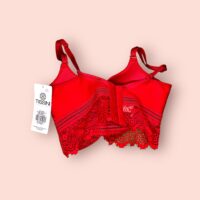 Sostén de Encaje Rojo con Soporte y Diseño Largo - Imagen 2