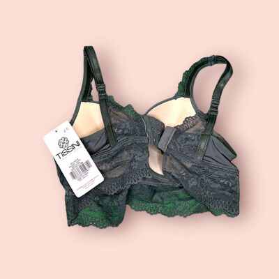 Sostén de Encaje Gris con Soporte y Diseño Largo