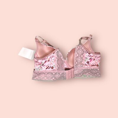 Sostén Floral con Encaje y Diseño Largo