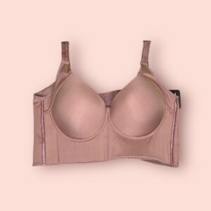 Sostén de Microfibra Rosa con Soporte y Diseño Largo