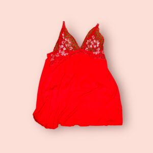 Camisón Encaje y Satén Rojo