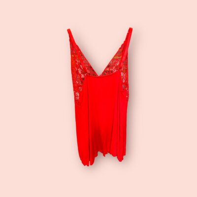 Camisón Encaje y Satén Rojo