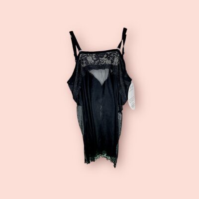 Corsé Negro de Encaje con Copa Acolchada